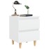 Mesitas de noche 2 uds patas madera maciza blanco 40x35x50