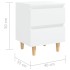 Mesitas de noche 2 uds patas madera maciza blanco 40x35x50