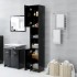 Armario baño madera contrachapada negro brillo 30x30x183,5