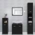 Armario baño madera contrachapada negro brillo 30x30x183,5
