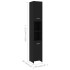 Armario baño madera contrachapada negro brillo 30x30x183,5
