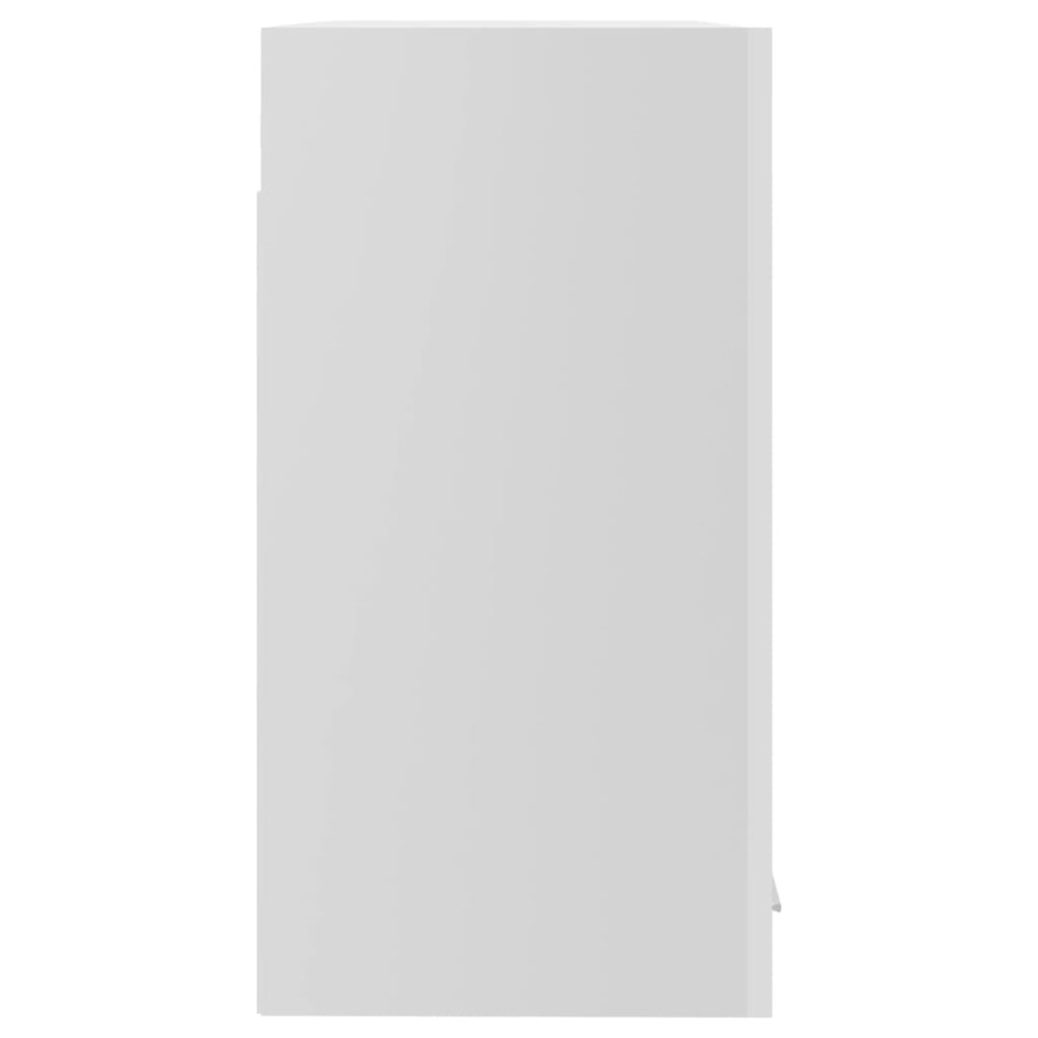 Armario colgante vidrio y madera ingeniería blanco