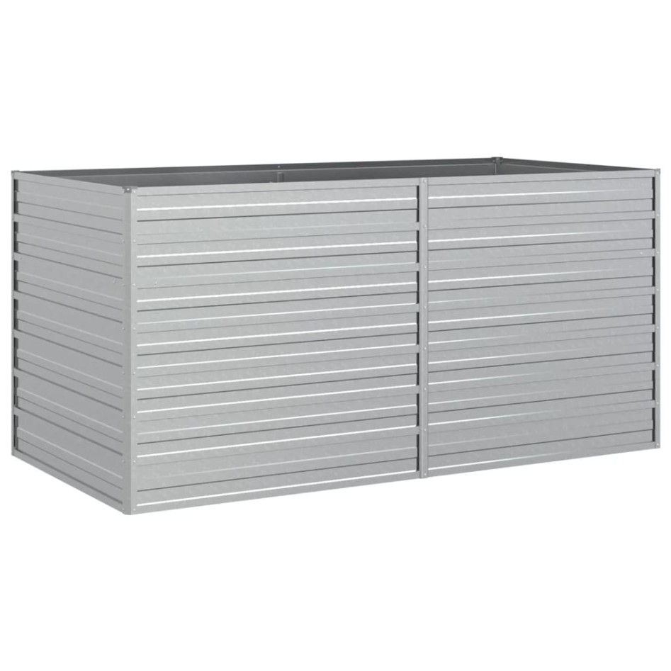 Arriate de acero galvanizado plateado 160x80x77