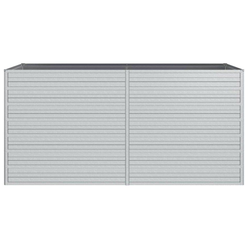 Arriate de acero galvanizado plateado 160x80x77