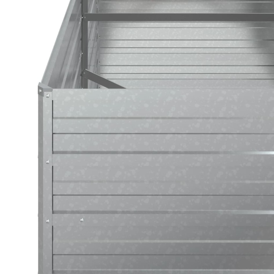 Arriate de acero galvanizado plateado 160x80x77