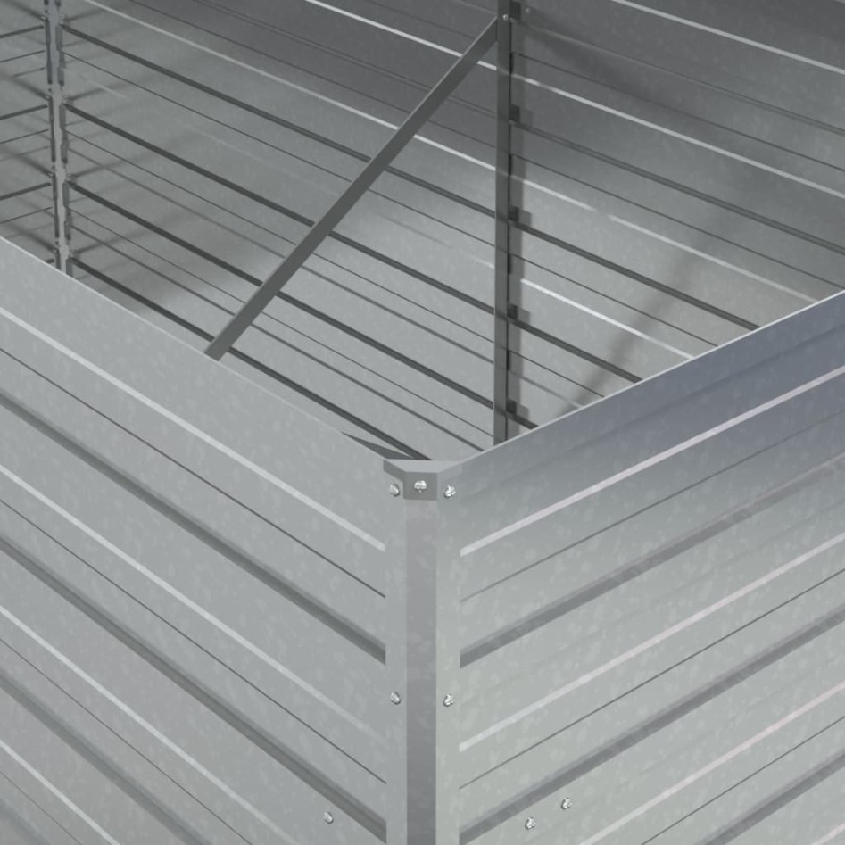 Arriate de acero galvanizado plateado 160x80x77