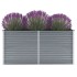 Arriate elevado de jardín acero galvanizado gris 160x40x77
