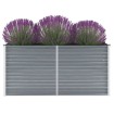 Arriate elevado de jardín acero galvanizado gris 160x40x77 cm