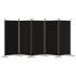 Biombo divisor de 5 paneles de tela negro 433x180