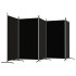 Biombo divisor de 5 paneles de tela negro 433x180