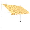 Toldo manual retráctil 250 cm naranja y blanco a rayas