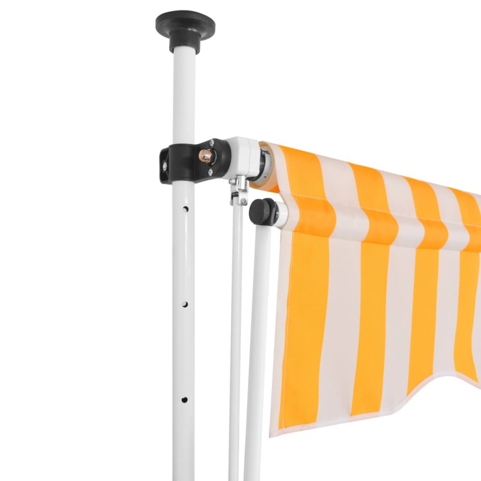 Toldo manual retráctil 250 cm naranja y blanco a