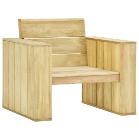 Silla de jardín de madera de pino impregnada 89x76x76