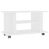 Mueble de TV con ruedas madera de ingeniería blanco 80x40x45