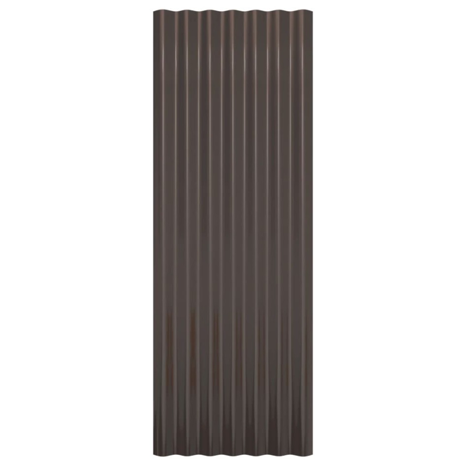 Paneles de tejado 12 unidades acero recubierto marrón 100x36