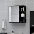 Armario de espejo de baño contrachapada negro 62,5x20,5x64