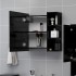 Armario de espejo de baño contrachapada negro 62,5x20,5x64