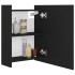 Armario de espejo de baño contrachapada negro 62,5x20,5x64
