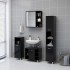 Armario de espejo de baño contrachapada negro 62,5x20,5x64