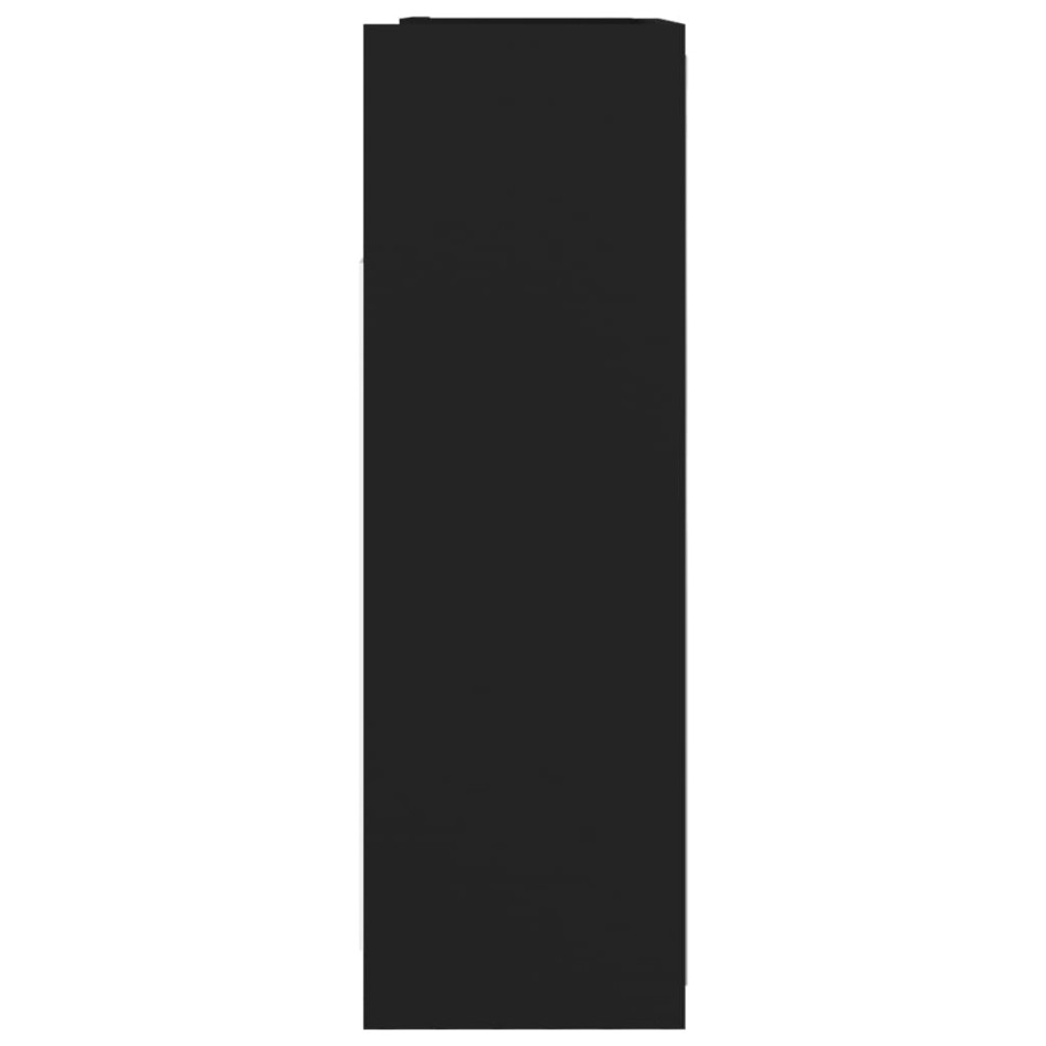 Armario de espejo de baño contrachapada negro 62,5x20,5x64