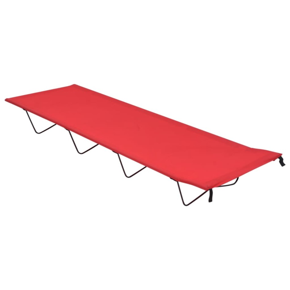 Camas de camping 2 uds tela Oxford y acero rojo 180x60x19