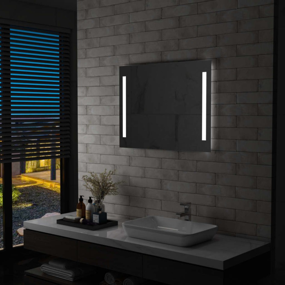 Espejo de pared de baño con LED 80x60