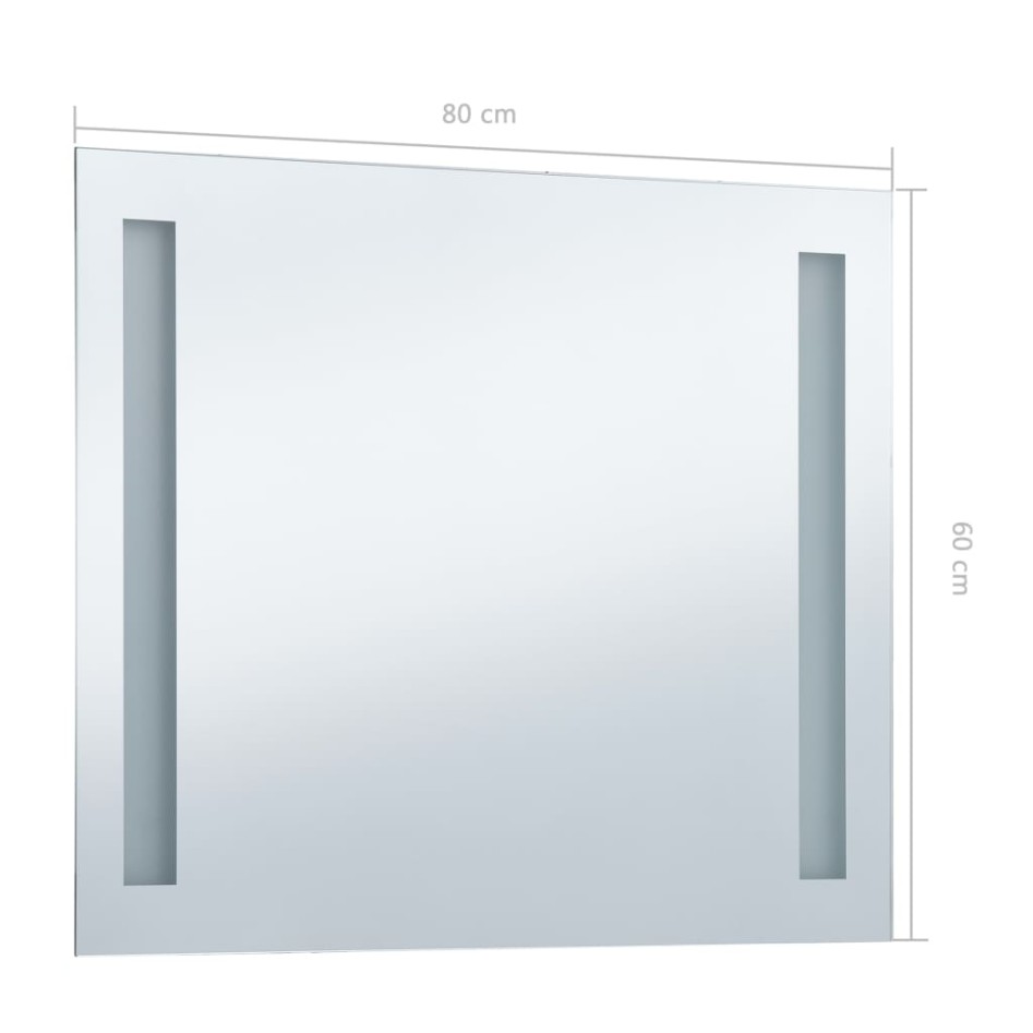 Espejo de pared de baño con LED 80x60