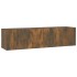 Mueble de pared TV contrachapado roble ahumado 120x30x30