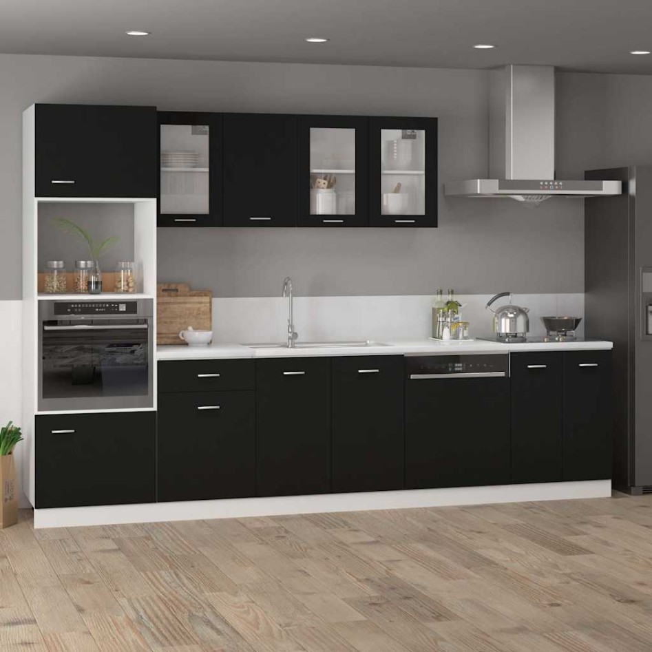 Armario colgante cocina contrachapada negro 80x31x60