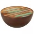 Mesa de centro forma cuenco base acero madera maciza