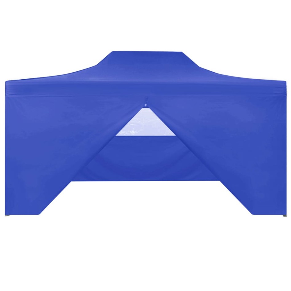 Carpa plegable profesional con 4 paredes acero azul 3x4