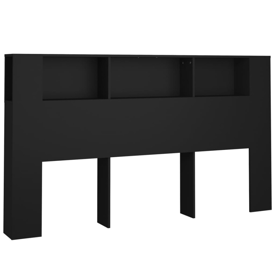 Mueble cabecero negro 180x18,5x104,5