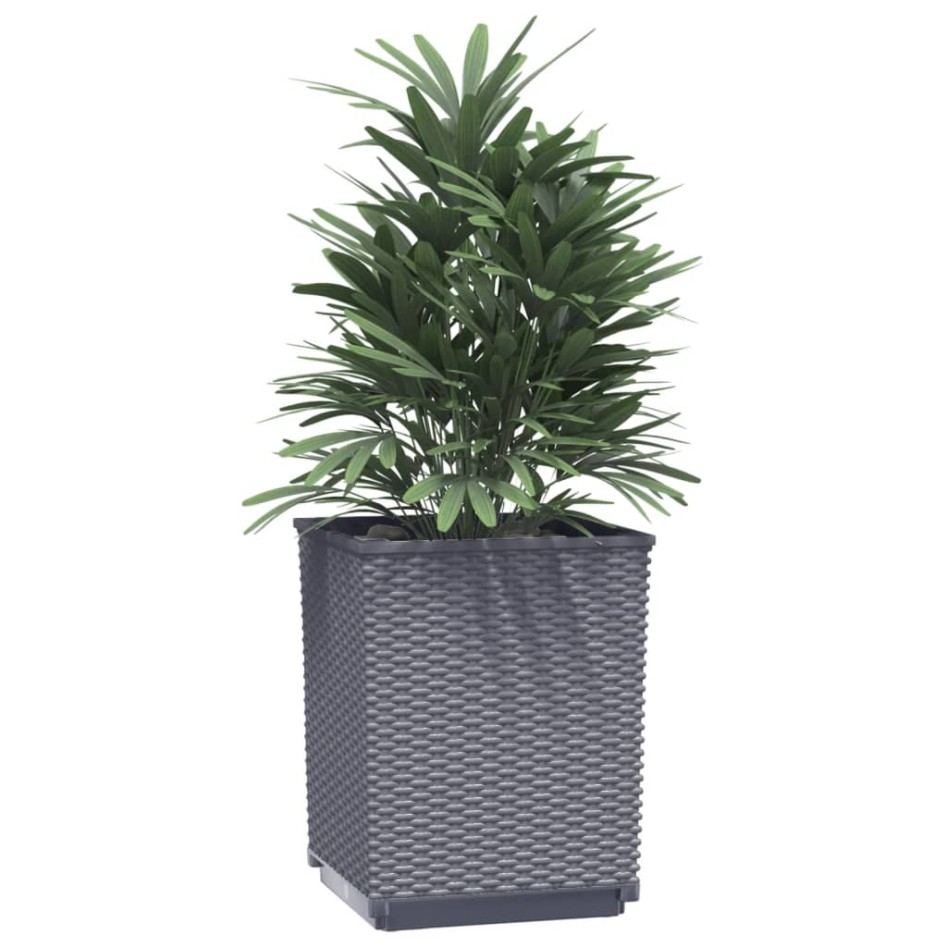 Jardineras 2 uds polipropileno azul gris 30x30x37