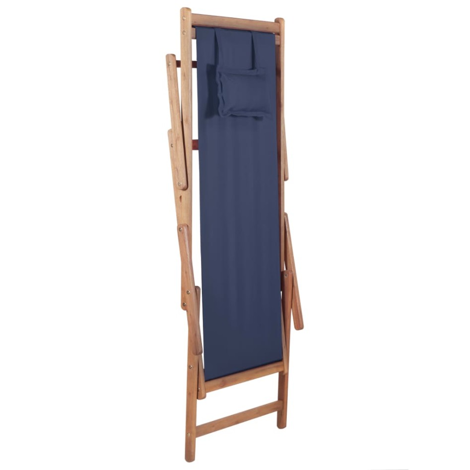 Silla de playa plegable de tela y estructura de madera