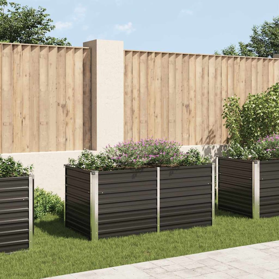 Jardinera elevada acero galvanizado gris antracita