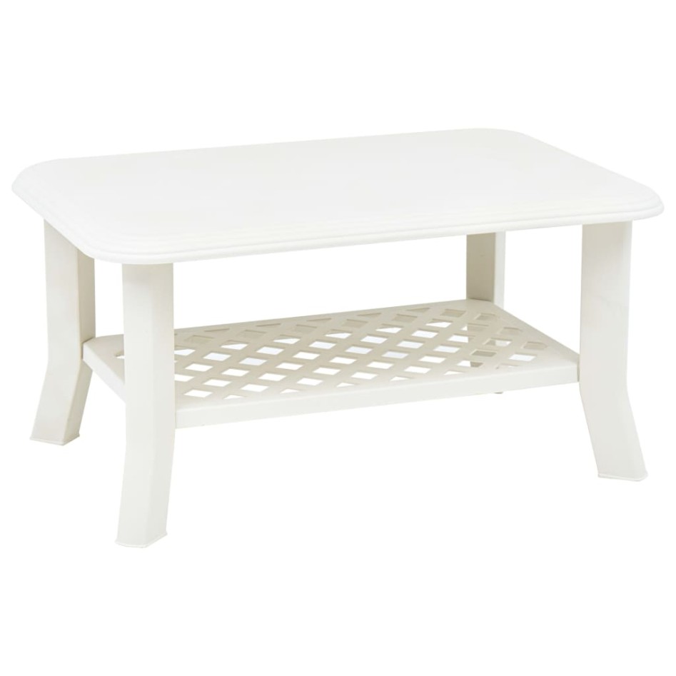 Mesa de centro de plástico blanco 90x60x46