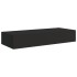 Estante con cajón de pared MDF negro 60x23,5x10