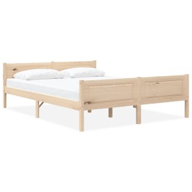 Estructura de cama sin colchón madera maciza de pino 120x200