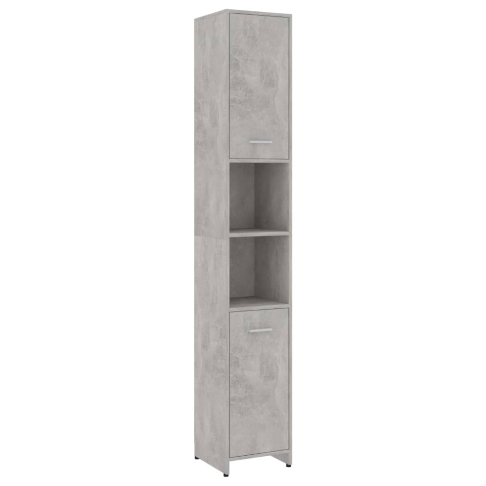 Armario baño madera contrachapada gris hormigón 30x30x183,5