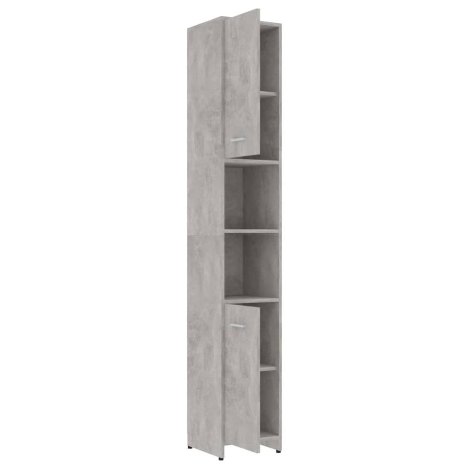 Armario baño madera contrachapada gris hormigón 30x30x183,5