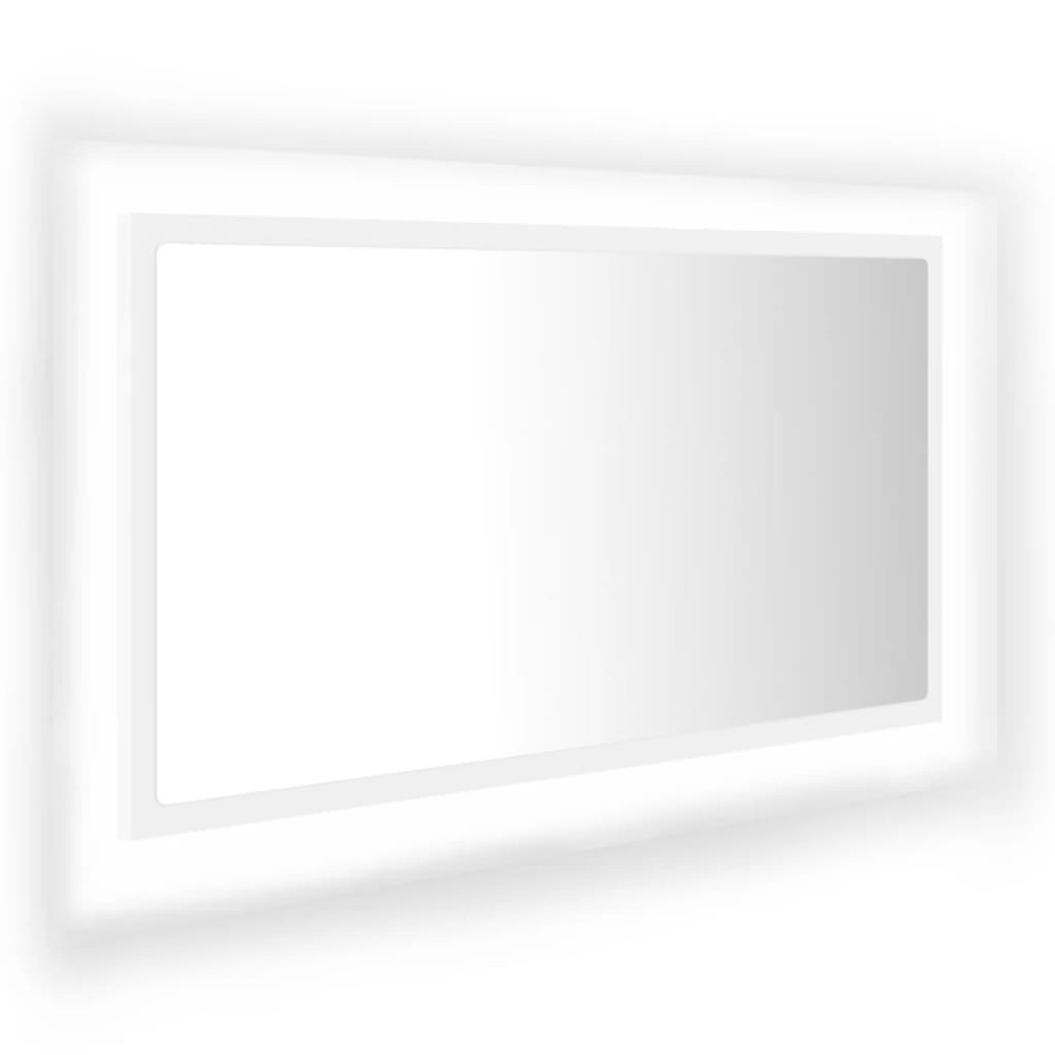 Espejo de baño LED acrílico blanco 80x8,5x37