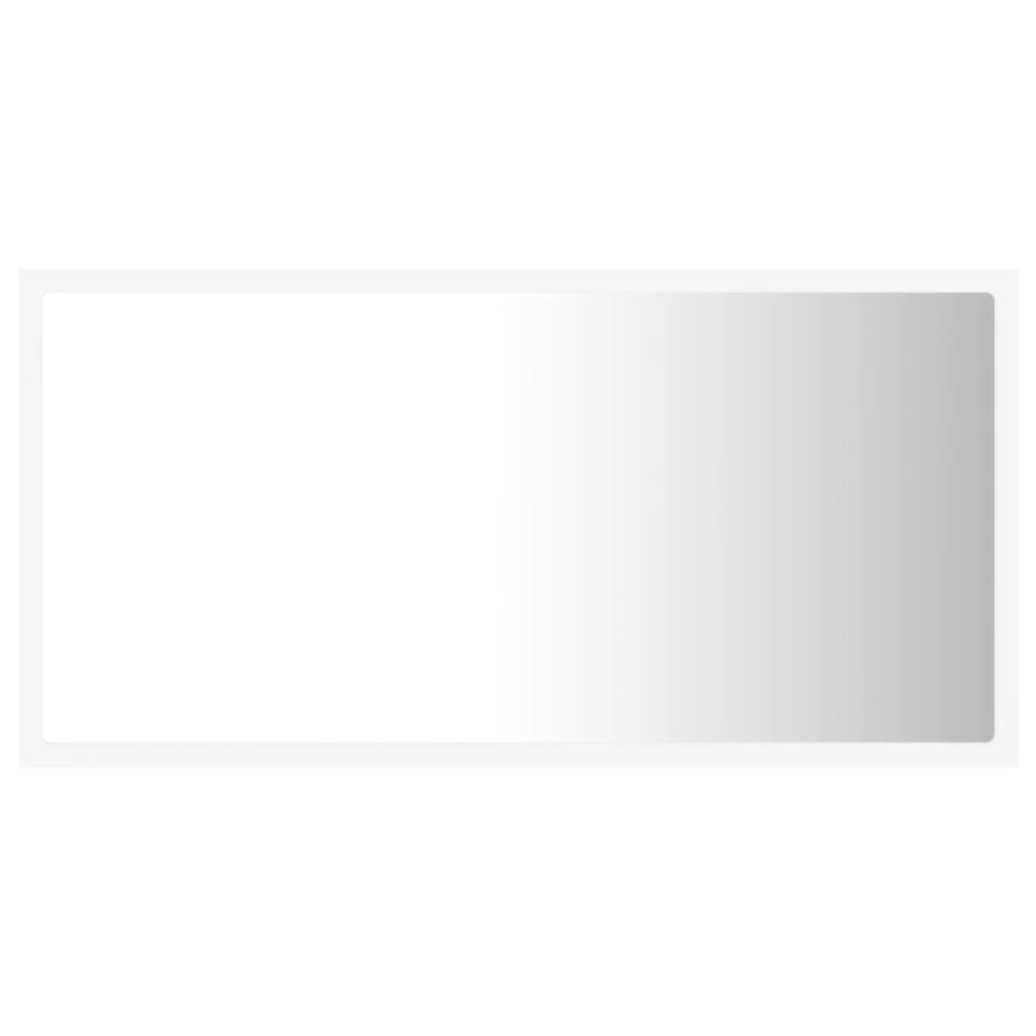 Espejo de baño LED acrílico blanco 80x8,5x37