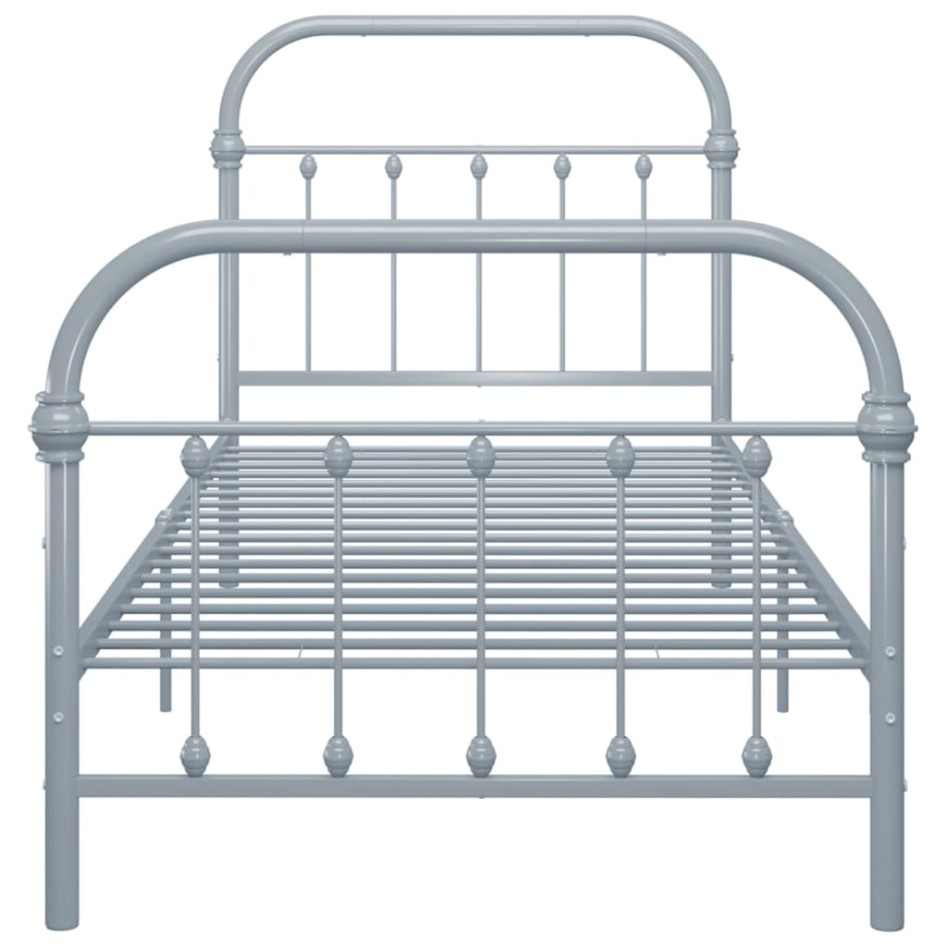 Estructura de cama de metal gris 90x200