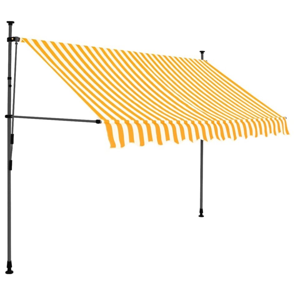 Toldo manual retráctil con LED blanco y naranja 300