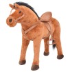 Caballo de juguete de pie de peluche marrón