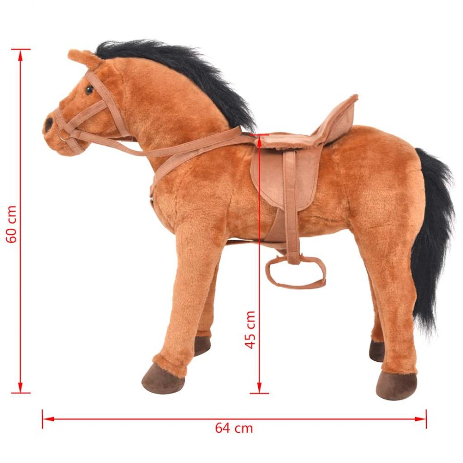 Caballo de juguete de pie de peluche