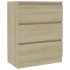 Aparador de madera contrachapada color roble Sonoma 60x35x76