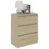 Aparador de madera contrachapada color roble Sonoma 60x35x76