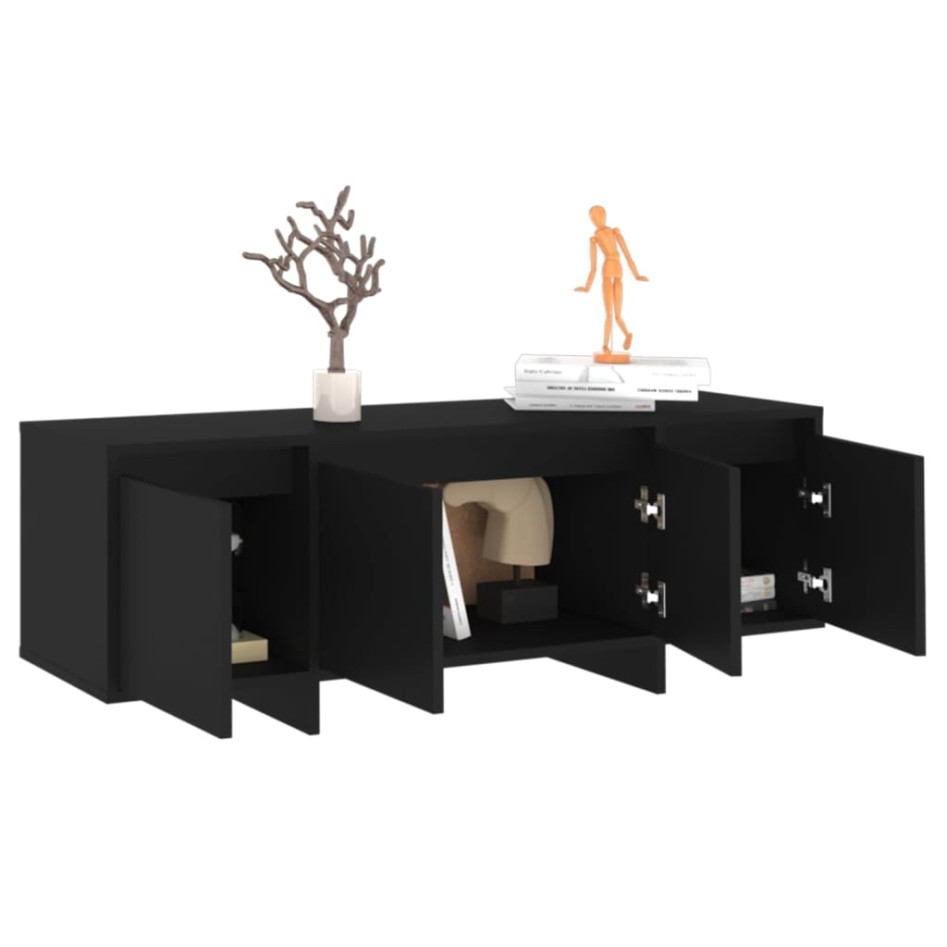 Mueble para TV madera contrachapada negro 120x30x40,5
