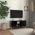 Mueble de TV con patas de madera maciza negro 103,5x35x50